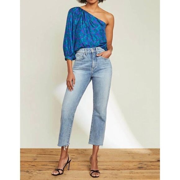 NWT VERONICA BEARD Carly Kick Flare Rigid High Rise Crop Jeans in Pebble Stone - Picture 5 of 16